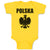 Baby Clothes Polska An Silhouette Coat of Arms of Poland Baby Bodysuits Cotton