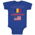 Baby Clothes American National Flag of Romanian and Usa Baby Bodysuits Cotton