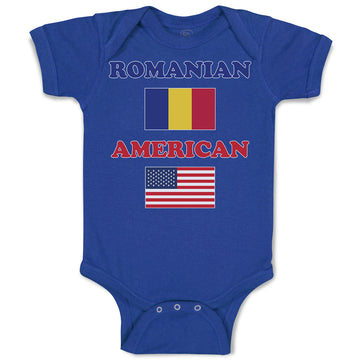 Baby Clothes American National Flag of Romanian and Usa Baby Bodysuits Cotton