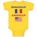 Baby Clothes American National Flag of Romanian and Usa Baby Bodysuits Cotton