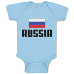 Baby Clothes Flag of Russia United States Baby Bodysuits Boy & Girl Cotton