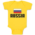 Baby Clothes Flag of Russia United States Baby Bodysuits Boy & Girl Cotton