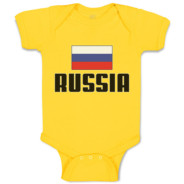 Baby Clothes Flag of Russia United States Baby Bodysuits Boy & Girl Cotton