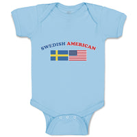 Baby Clothes American National Flag of Swedish and United States Baby Bodysuits