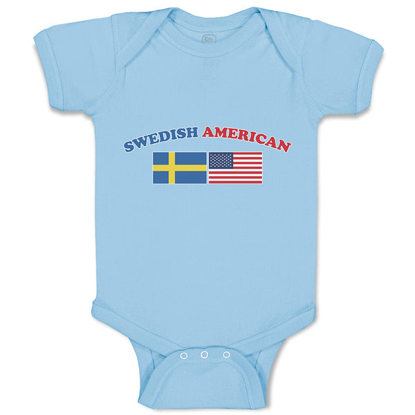 Baby Clothes American National Flag of Swedish and United States Baby Bodysuits