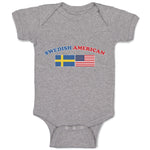 Baby Clothes American National Flag of Swedish and United States Baby Bodysuits