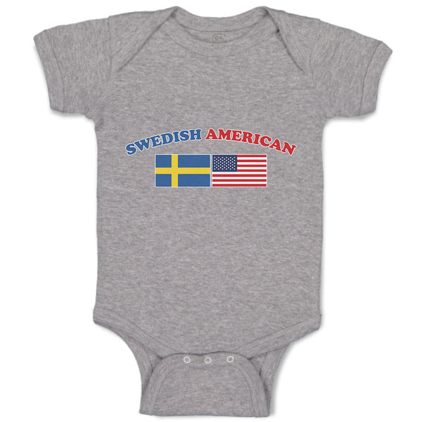 Baby Clothes American National Flag of Swedish and United States Baby Bodysuits