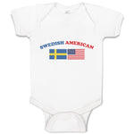 Baby Clothes American National Flag of Swedish and United States Baby Bodysuits