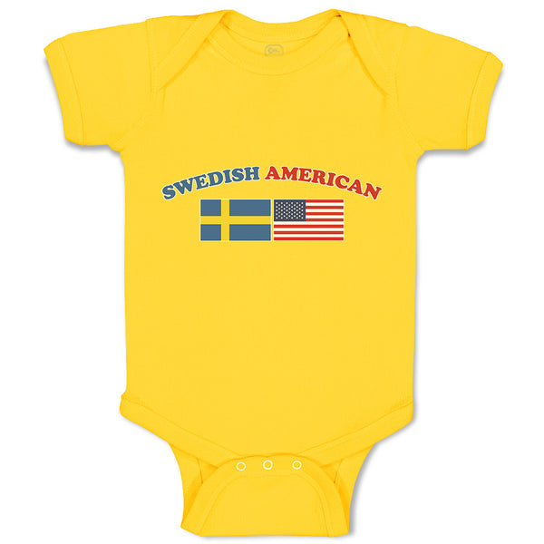 Baby Clothes American National Flag of Swedish and United States Baby Bodysuits