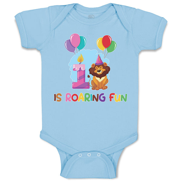 Baby Clothes Birthday Celebration 1 Is Roaring Fun with Lion Along with Balloons