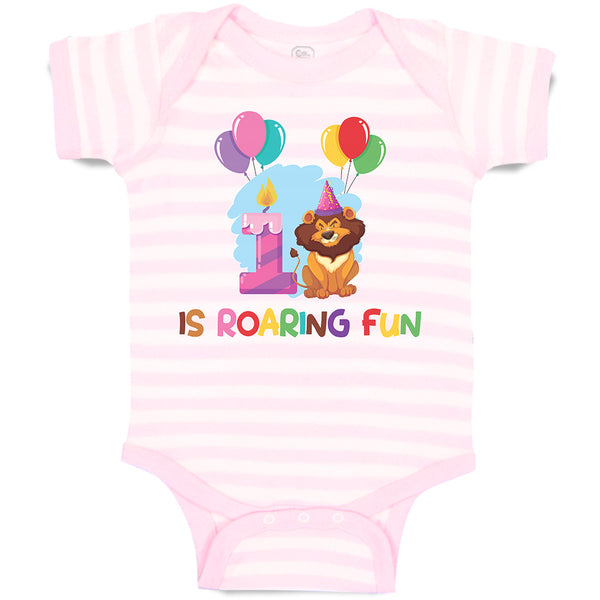 Baby Clothes Birthday Celebration 1 Is Roaring Fun with Lion Along with Balloons