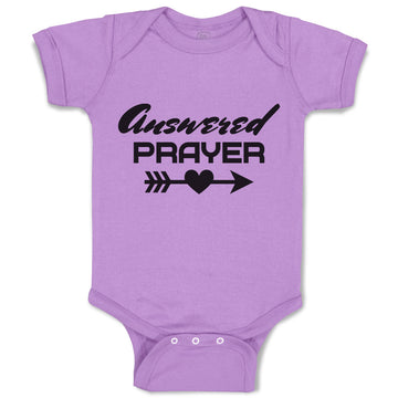 Baby Clothes Answered Prayer with Black Arrow and Heart in The Middle Cotton