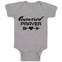 Baby Clothes Answered Prayer with Black Arrow and Heart in The Middle Cotton