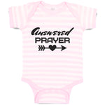 Baby Clothes Answered Prayer with Black Arrow and Heart in The Middle Cotton