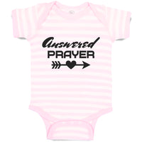 Baby Clothes Answered Prayer with Black Arrow and Heart in The Middle Cotton