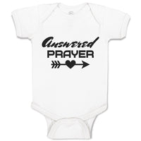 Baby Clothes Answered Prayer with Black Arrow and Heart in The Middle Cotton