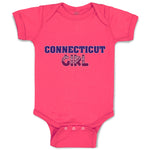 Baby Clothes Connecticut Girl with Monogram and Little Hearts Baby Bodysuits