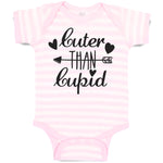 Baby Clothes Cuter than Cupid with Black Hearts and Arrow Baby Bodysuits Cotton