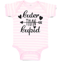Baby Clothes Cuter than Cupid with Black Hearts and Arrow Baby Bodysuits Cotton