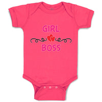 Baby Clothes Girl Boss with Red Little Hearts Pattern Baby Bodysuits Cotton