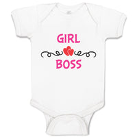 Baby Clothes Girl Boss with Red Little Hearts Pattern Baby Bodysuits Cotton