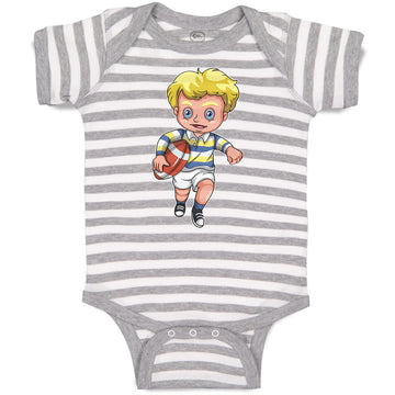 Baby Clothes Boy with Rugby Ball Sport Running Baby Bodysuits Boy & Girl Cotton