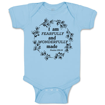 Baby Clothes I Am Fearfully Wonderfully Psalm 139:19 Wreath Pattern Cotton