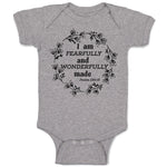 Baby Clothes I Am Fearfully Wonderfully Psalm 139:19 Wreath Pattern Cotton