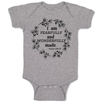 Baby Clothes I Am Fearfully Wonderfully Psalm 139:19 Wreath Pattern Cotton