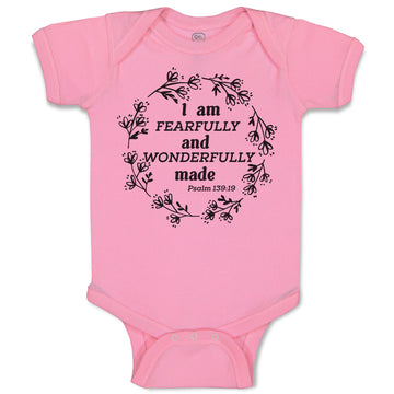 Baby Clothes I Am Fearfully Wonderfully Psalm 139:19 Wreath Pattern Cotton
