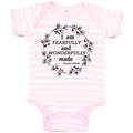 Baby Clothes I Am Fearfully Wonderfully Psalm 139:19 Wreath Pattern Cotton