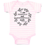 Baby Clothes I Am Fearfully Wonderfully Psalm 139:19 Wreath Pattern Cotton