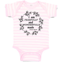 Baby Clothes I Am Fearfully Wonderfully Psalm 139:19 Wreath Pattern Cotton