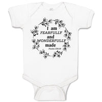 Baby Clothes I Am Fearfully Wonderfully Psalm 139:19 Wreath Pattern Cotton