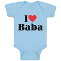 Baby Clothes I Love Baba and Red Heart Symbol Baby Bodysuits Boy & Girl Cotton