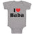 Baby Clothes I Love Baba and Red Heart Symbol Baby Bodysuits Boy & Girl Cotton