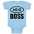 Baby Clothes Mini Boss with Ogee Pattern Baby Bodysuits Boy & Girl Cotton