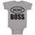 Baby Clothes Mini Boss with Ogee Pattern Baby Bodysuits Boy & Girl Cotton