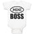 Baby Clothes Mini Boss with Ogee Pattern Baby Bodysuits Boy & Girl Cotton