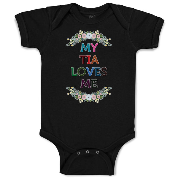 Baby Clothes My Tia Loves Me with Flower Wreath Baby Bodysuits Boy & Girl Cotton