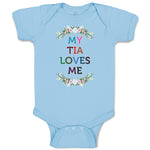 Baby Clothes My Tia Loves Me with Flower Wreath Baby Bodysuits Boy & Girl Cotton