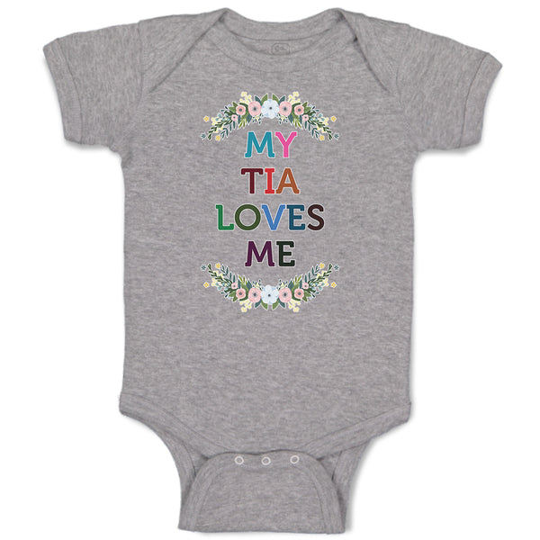 Baby Clothes My Tia Loves Me with Flower Wreath Baby Bodysuits Boy & Girl Cotton