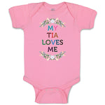 Baby Clothes My Tia Loves Me with Flower Wreath Baby Bodysuits Boy & Girl Cotton