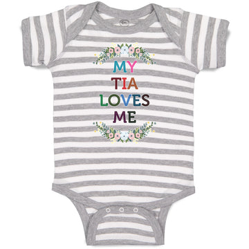 Baby Clothes My Tia Loves Me with Flower Wreath Baby Bodysuits Boy & Girl Cotton