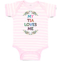 Baby Clothes My Tia Loves Me with Flower Wreath Baby Bodysuits Boy & Girl Cotton
