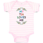 Baby Clothes My Tia Loves Me with Flower Wreath Baby Bodysuits Boy & Girl Cotton