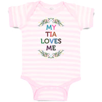 Baby Clothes My Tia Loves Me with Flower Wreath Baby Bodysuits Boy & Girl Cotton