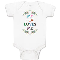 Baby Clothes My Tia Loves Me with Flower Wreath Baby Bodysuits Boy & Girl Cotton