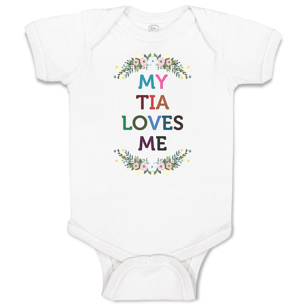 Baby Clothes My Tia Loves Me with Flower Wreath Baby Bodysuits Boy & Girl Cotton