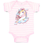 Baby Clothes Beautiful Unicorn on Clouds with Stars Baby Bodysuits Cotton